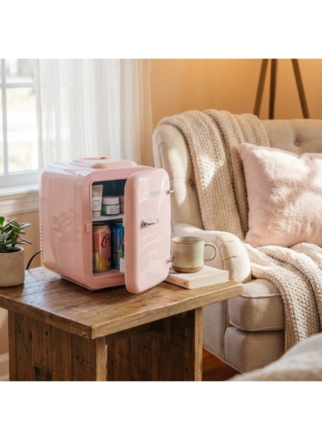 Sky Land Skyland Mini Fridge 4L / 6 Can – Portable Cooler & Warmer for Skincare, Cosmetics, Food & Drinks – Quiet, Energy Efficient Personal Beauty Fridge for Home, Office, Car & Travel (Pink) - Image 2